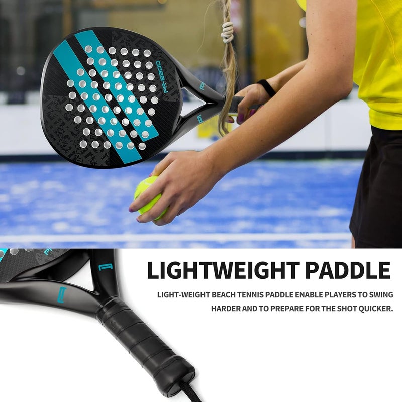 WLSRW Padel Racket Carbon Fiber Surface with EVA Memory Flex Foam Core Lightweight Padel Racquet - Image 5